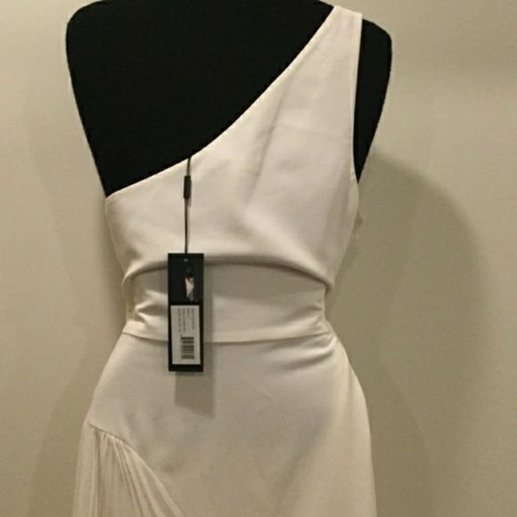 One Shoulder Asymmetric Dress Eggshell - Picture 2 of 8